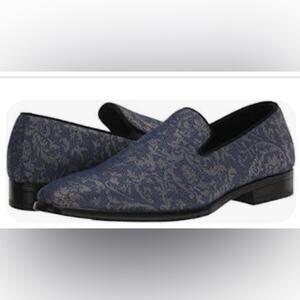 Stacy Adams Navy Patterned Loafers size 7.5